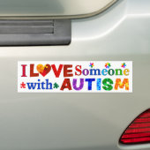 Ik hou van iemand met AUTISM Bumpersticker (Op auto)