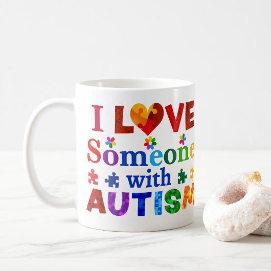 Ik hou van iemand met AUTISM Koffiemok (Met donut)
