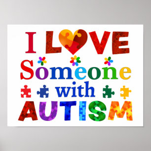 Ik hou van iemand met AUTISM Poster