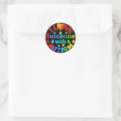 Ik hou van iemand met AUTISM Ronde Sticker (Tas)