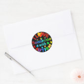 Ik hou van iemand met AUTISM Ronde Sticker (Envelop)