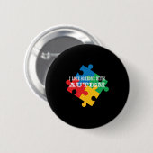 Ik hou van iemand met autisme (2) ronde button 5,7 cm (Voorkant /achterkant)