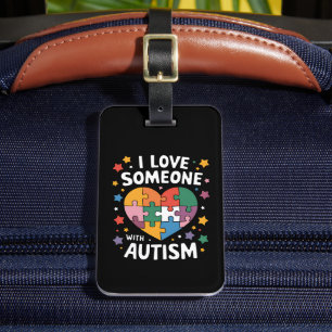 Ik hou van iemand met Autisme Autistic Awareness Bagagelabel