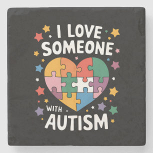 Ik hou van iemand met Autisme Autistic Awareness Stenen Onderzetter