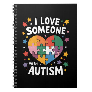 Ik hou van iemand met autisme, bewustzijn van auti notitieboek