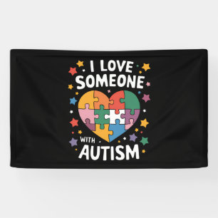 Ik hou van iemand met autisme, bewustzijn van auti spandoek