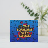 Ik hou van iemand met autisme Briefkaart (Staand voorkant)