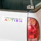 Ik hou van iemand met autisme bumpersticker (Op Truck)