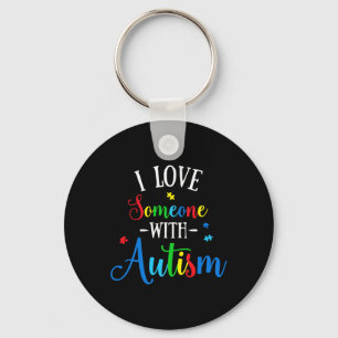 Ik hou van iemand met Autisme Man Women Kind Sleutelhanger