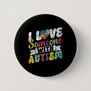 Ik hou van iemand met autisme ondersteuning autist ronde button 5,7 cm
