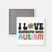 Ik hou van iemand met autisme ondersteuning magnet magneet (Voorkant / Achterkant)