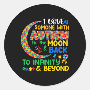 Ik hou van iemand met autisme papa mama autisme be ronde sticker