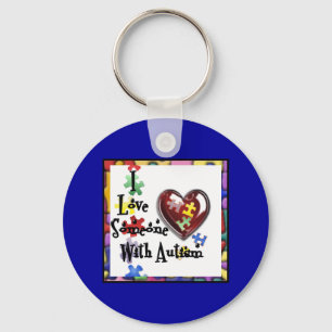 Ik hou van iemand met autisme sleutelhanger