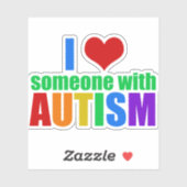 Ik hou van iemand met autisme sticker (Vel)