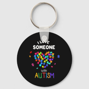Ik hou van iemand met autisme T-shirt Autism Speak Sleutelhanger