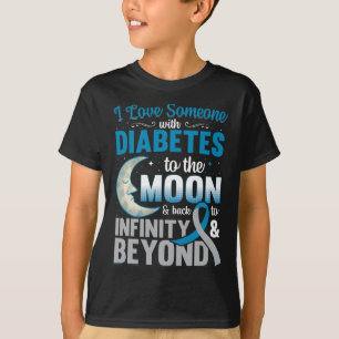 Ik hou van iemand met diabetes naar de maan en Byc T-shirt