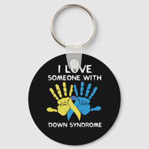 Ik hou van iemand met downsyndroom-liefde sleutelhanger