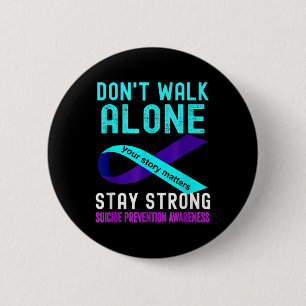 Ik hou van iemand met een Blauwgroen-paarse zelfmo Ronde Button 5,7 Cm