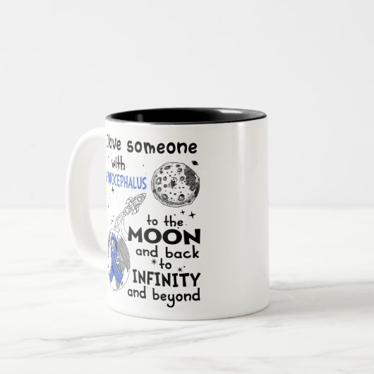 Ik hou van iemand met Hydrocephalus Awareness Tweekleurige Koffiemok (Voorkant links)
