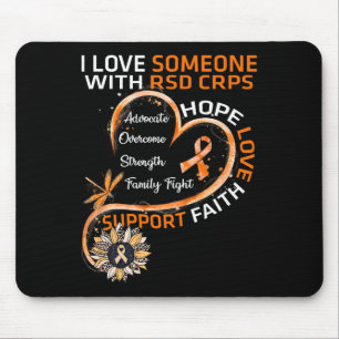 Ik hou van iemand met RSD CRPS Awareness Dragonfly Muismat