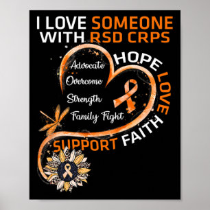 Ik hou van iemand met RSD CRPS Awareness Dragonfly Poster