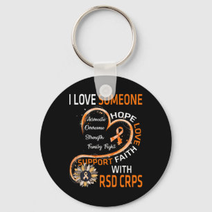 Ik hou van iemand met RSD CRPS Awareness Sunflower Sleutelhanger