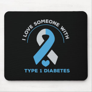 Ik hou van iemand met type 1 diabetes voorlichting muismat