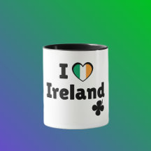 Ik hou van Ierland Ierse vlag hart & klaver (Zwart