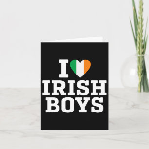 Ik hou van Ierse jongens Ierland Vlag Hart St. Pat Kaart