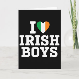 Ik hou van Ierse jongens Ierland vlag hart St Patr Kaart