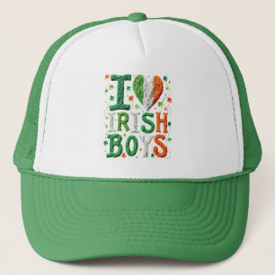 Ik hou van Ierse jongens - St. Patrick's Day garen Trucker Pet
