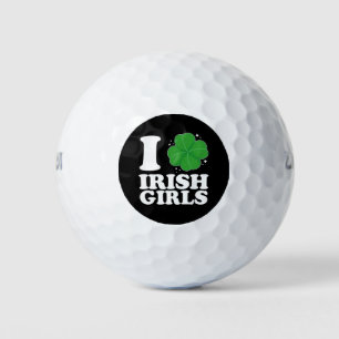 Ik hou van Ierse meisjes Shamrock hart St Patrick' Golfballen
