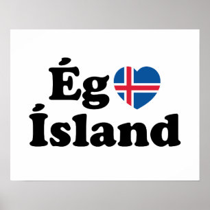 Ik hou van IJsland [Ég Elska Ísland] IJslands Poster