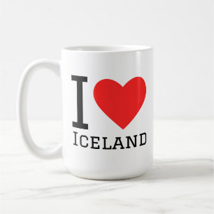 Ik hou van IJsland vierkante sticker Koffiemok