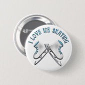 Ik hou van ijsschaatsen ronde button 5,7 cm (Voorkant /achterkant)