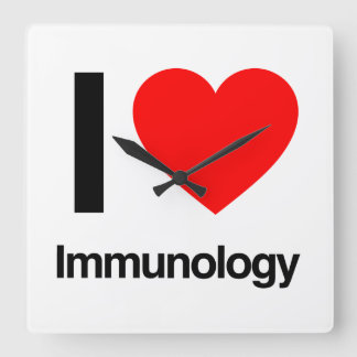 ik hou van immunologie vierkante klok