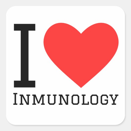 Ik hou van immunologie vierkante sticker (Voorkant)