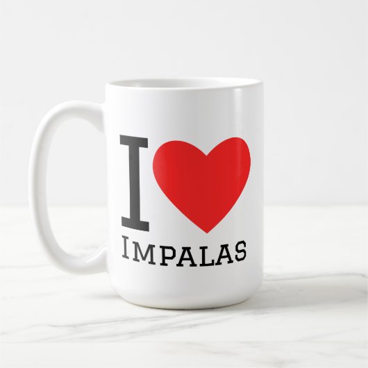 Ik hou van impala's koffiemok (Links)