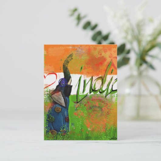 Ik hou van India Briefkaart (Staand voorkant)