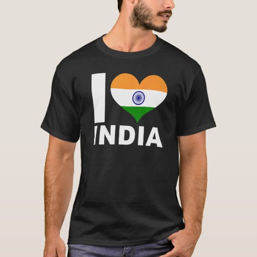 Ik hou van India hartvlag India T-shirt (Voorkant)