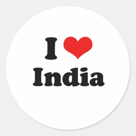 Ik hou van India Tshirt Ronde Sticker (Voorkant)