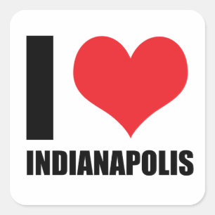 Ik hou van Indianapolis Vierkante Sticker