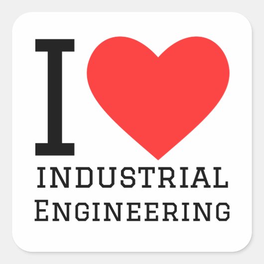 Ik hou van industriële techniek vierkante sticker (Voorkant)