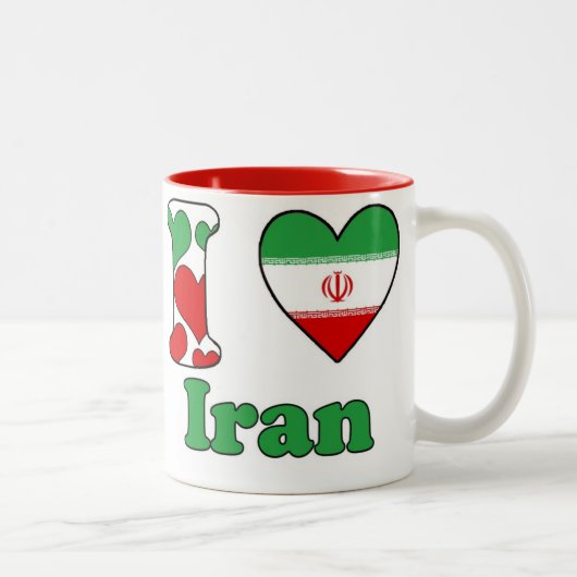 Ik hou van Iran Tweekleurige Koffiemok (Rechts)