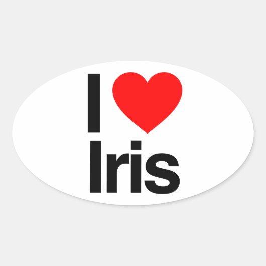 ik hou van iris ovale sticker (Voorkant)