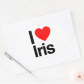ik hou van iris ovale sticker (Envelop)