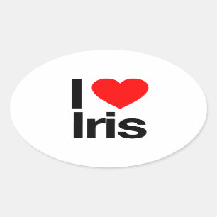 ik hou van iris ovale sticker