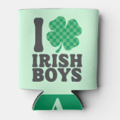 Ik hou van Irish Boys Funny Shamrock St Patrick's Blikjeskoeler (Voorkant)