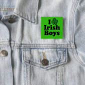 Ik hou van Irish Boys Shamrock Button Pin (In situ)