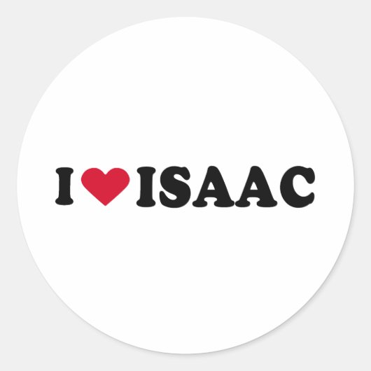 IK HOU VAN ISAAC RONDE STICKER (Voorkant)